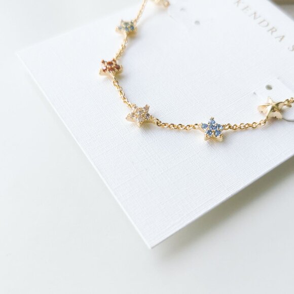 Kendra Scott Sierra Star Gold Crystal Chain Bracelet - Picture 2 of 3